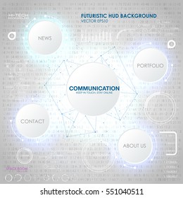 Abstract infographics number options template. Used for workflow layout, diagram, business step options, banner design. Vector illustration. Sphere with connected lines and dots. Connection Structure.