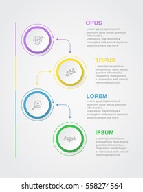 Abstract infographics number options template with 3D paper label, integrated circles. Business concept diagram,