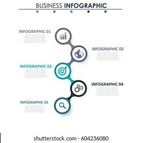 Abstract infographics number options template. Vector illustration. Can be used for workflow layout, diagram, business step options, banner, web design. Business data visualization. Process chart.