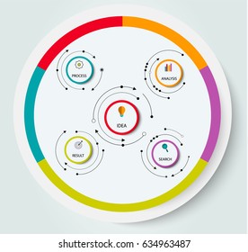 Abstract infographics number options template. Vector illustration. Can be used for workflow layout, diagram, business step options, banner, web design.