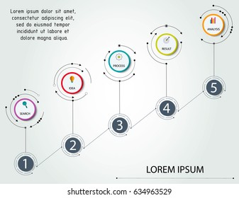Abstract infographics number options template. Vector illustration. Can be used for workflow layout, diagram, business step options, banner, web design.