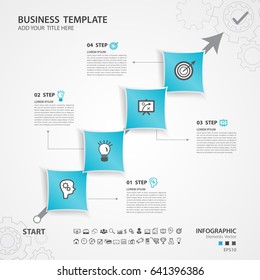 Abstract infographics number options template, blue Vector illustration, web graphic, presentation, diagram, business flyer, banner, chart square