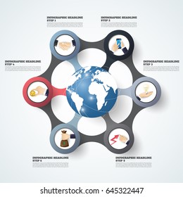 Abstract infographics number options template. Vector illustration. Can be used for workflow layout, diagram, business step options, banner, web design