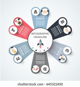 Abstract infographics number options template. Vector illustration. Can be used for workflow layout, diagram, business step options, banner, web design