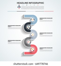 Abstract infographics number options template. Vector illustration. Can be used for workflow layout, diagram, business step options, banner, web design