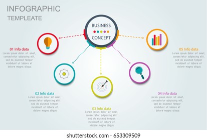 Abstract infographics number options template. Vector illustration. Can be used for workflow layout, diagram, business step options, banner, web design.