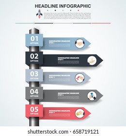 Abstract infographics number options template. Vector illustration. Can be used for workflow layout, diagram, business step options, banner, web design.