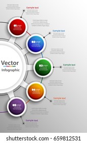 Abstract infographics number options  template with 5 steps. Can be  used for workflow layout, diagram, business step options, banner, web design. Vector eps 10