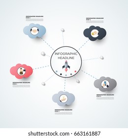 Abstract infographics number options template. Vector illustration. Can be used for workflow layout, diagram, business step options, banner, web design.