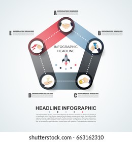 Abstract infographics number options template. Vector illustration. Can be used for workflow layout, diagram, business step options, banner, web design.