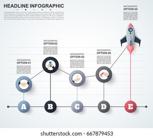 Plantilla de opciones de número de infografías abstractas. Ilustración vectorial. Se puede utilizar para diseño de flujo de trabajo, diagrama, opciones de paso empresarial, banner, diseño web