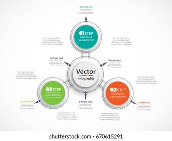 Abstract infographics number options template with three steps . Can be used for workflow layout, diagram, business step options, banner, web design. Vector  eps 10