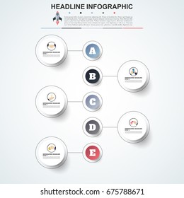 Abstract infographics number options template. Vector illustration. Can be used for workflow layout, diagram, business step option, banner, web design