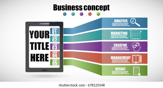 Abstract infographics number options template. Vector illustration. Can be used for workflow layout, diagram, business step options, banner, web design