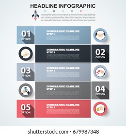 Abstract infographics number options template. Vector illustration. Can be used for workflow layout, diagram, business step options, banner, web design.