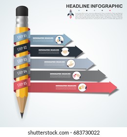 Abstract infographics number options template. Vector illustration. Can be used for workflow layout, diagram, business step options, banner, web design.