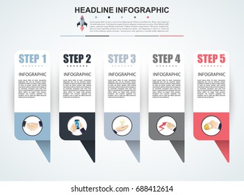 Abstract infographics number options template. Vector illustration. Can be used for workflow layout, diagram, business step options, banner, web design.