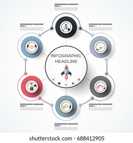 Abstract infographics number options template. Vector illustration. Can be used for workflow layout, diagram, business step options, banner, web design
