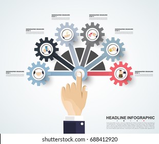 Abstract infographics number options template. Vector illustration. Can be used for workflow layout, diagram, business step options, banner, web design