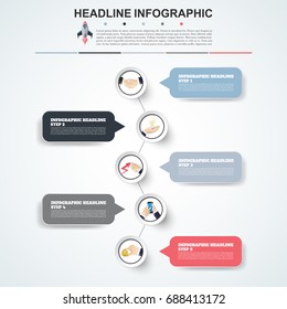 Abstract infographics number options template. Vector illustration. Can be used for workflow layout, diagram, business step options, banner, web design.