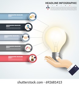 Abstract infographics number options template. Vector illustration. Can be used for workflow layout, diagram, business step options, banner, web design.