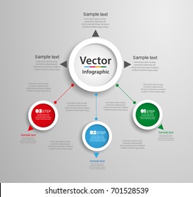 Abstract infographics number options template with 3 steps. Can be used for workflow layout, diagram, business step options, banner, web design. Vector eps 10
