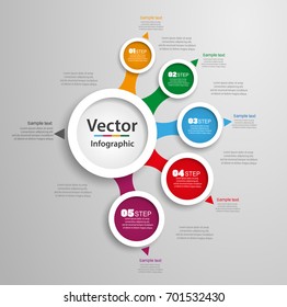Abstract infographics number options template with 5 steps. Can be used for workflow layout, diagram, business step , banner, web design. Vector eps 10