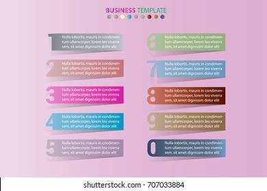 Abstract infographics number options template. Vector illustration. Can be used for workflow layout, diagram, business step options, banner, web design. Magenta background.