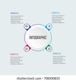 Abstract infographics number options template. Vector illustration.graph, diagram with 4 steps, options, parts or processes.Creative concept for infographic.