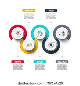 Abstract infographics number options template. Vector illustration. Can be used for workflow layout, diagram, business step options, banner, web design