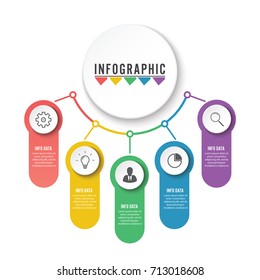 Abstract infographics number options template. Vector illustration. Can be used for workflow layout, diagram, business step options, banner, web design.