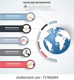 Abstract infographics number options template. Vector illustration. Can be used for workflow layout, diagram, business step option, banner, web design.