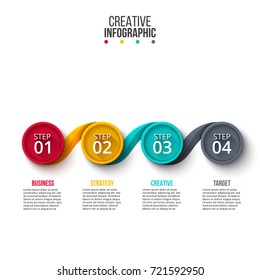 Abstract infographics number options template. Vector illustration. Can be used for workflow layout, diagram, business step options, banner, web design.