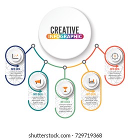 Abstract infographics number options template. Vector illustration. Can be used for workflow layout, diagram, business step options, banner, web design.