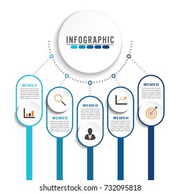 Abstract infographics number options template. Vector illustration. Can be used for workflow layout, diagram, business step options, banner, web design.