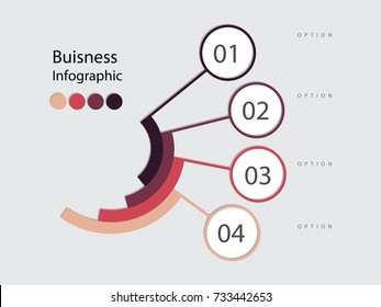 abstract infographics number options template. 4 options, groups, types. Vector illustration. Can be used for workflow layout, diagram, business step options, banner, web design