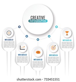 Abstract infographics number options template. Vector illustration. Can be used for workflow layout, diagram, business step options, banner, web design.