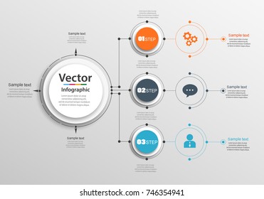 Abstract  infographics number options template with 3 steps. Can be used for workflow layout, diagram, business step options, banner, web design. Vector eps 10