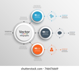 Abstract infographics number options template with 3 steps. Can be used for workflow layout, diagram, business step options, banner, web design. Vector eps 10