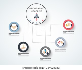 Abstract infographics number options template. Vector illustration. Can be used for workflow layout, diagram, business step options, banner, web design.