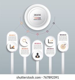 Abstract infographics number options template. Vector illustration. Can be used for workflow layout, diagram, business step options, banner, web design.