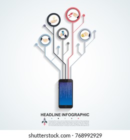 Abstract infographics number options template. Vector illustration. Can be used for workflow layout, diagram, business step options, banner, web design.
