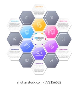 Abstract infographics number options template. Vector illustration. Can be used for workflow layout, diagram, business step options, banner, web design.