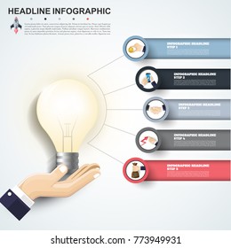Abstract infographics number options template. Vector illustration. Can be used for workflow layout, diagram, business step options, banner, web design.