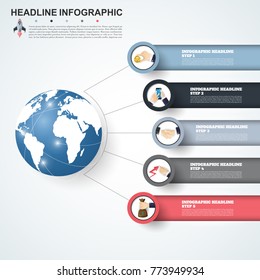 Abstract infographics number options template. Vector illustration. Can be used for workflow layout, diagram, business step options, banner, web design.