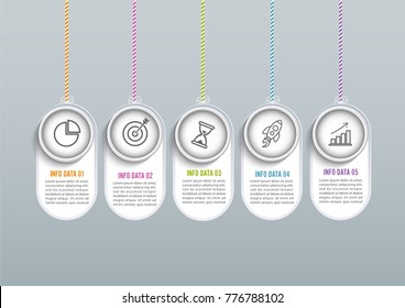 Abstract infographics number options template. Vector illustration. Can be used for workflow layout, diagram, business step options, banner, web design.