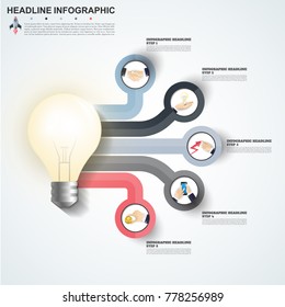 Abstract infographics number options template. Vector illustration. Can be used for workflow layout, diagram, business step options, banner, web design