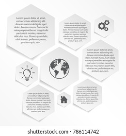 Abstract infographics number options template with shadow. Vector illustration. Can be used for workflow layout, diagram, business step options, banner, web design.