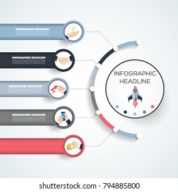 Abstract infographics number options template. Vector illustration. Can be used for workflow layout, diagram, business step options, banner, web design.