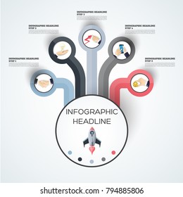 Abstract infographics number options template. Vector illustration. Can be used for workflow layout, diagram, business step options, banner, web design.